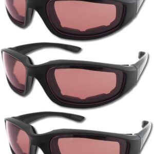 3 Pair Motorcycle Riding Glasses Padding Goggles UV Protection Dustproof Windproof Motorcycle Sunglasses for Outdoor Actives