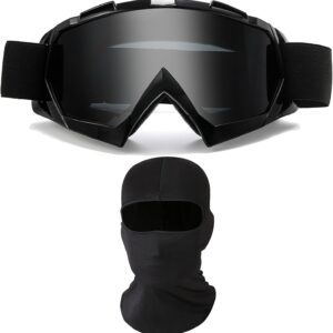 Motorcycle Goggles with Face Mask, Windproof Dirt Bike Racing Ski Goggles Protective Safety Glasses with Balaclava