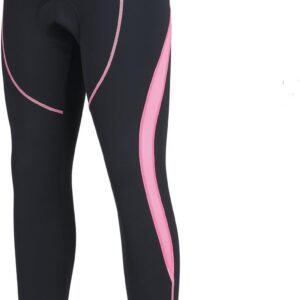 Women's Cycling Pants 3D Padded Compression Tight, Long Bike Bicycle Pants with Wide Waistband