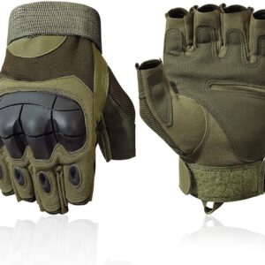 Outdoor Fingerless Gloves for Men - Driving, Hiking, Biking & Motorcycle Gloves