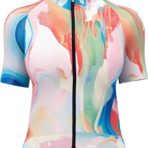 Cycling Jersey Women, Breathable Bike Shirts for Women Biking Tops with Pockets, Bicycle Clothing for Road Riding